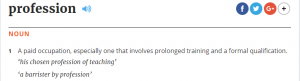 profession_definition by Oxford Dictionaries
